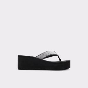 Aldo Chima Flip Flops Sandalen Schwarz Silber Mehrfarbig | ZXU-495810