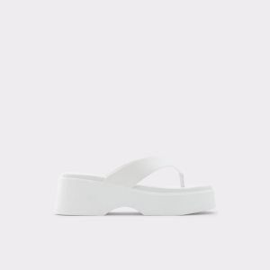 Aldo Delphy Tanga Wedge Sandal - Flatform Sandalen Weiß | HFK-637412