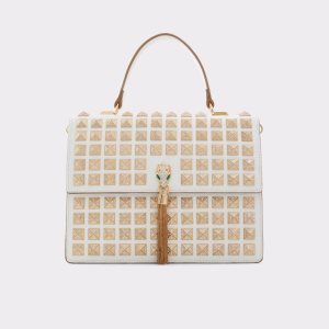 Aldo Grandsnake Top Handle Clutch Tasche Weiß | IOT-209681