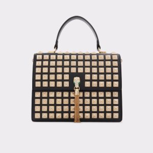Aldo Grandsnake Top Handle Clutch Tasche Schwarz | LRB-168703