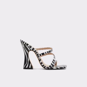 Aldo Hugar Absatz Mule Blockabsatz Schwarz Weiß | THO-951436