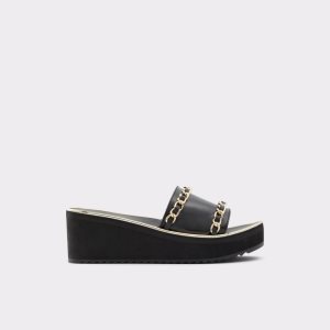 Aldo Kaerratlan Badelatschen Sandal - Wedge Sandalen Schwarz | QJX-695402