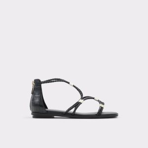 Aldo Oceriwenflex Riemchen Flache Sandal Sandalen Schwarz | YQB-698054