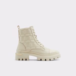 Aldo Quilt - Lug Sole Kampfstiefel Weiß | INR-391820