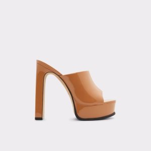Aldo Savilla Absatz Mule - Plateforme Plateauschuhe Dunkelbeige | NFD-143602
