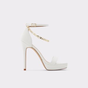 Aldo Scarlettchain Absatz Sandal - Stiletto Plateauschuhe Weiß | DZU-802475
