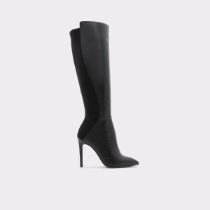Aldo Sophialaan Knee-high - Stiletto Hohe Stiefel Schwarz Schlangenoptik | OIL-074392