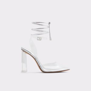 Aldo Tilah Riemchen Absatz Blockabsatz Silber | NVB-304719
