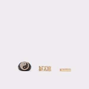 Aldo Zipney Ring Schwarz Gold Mehrfarbig | RHN-925617
